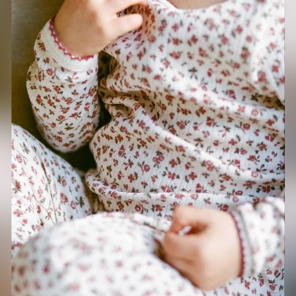 Little Cotton Clothes Floral Pointelle Pyjamas 4-5Y